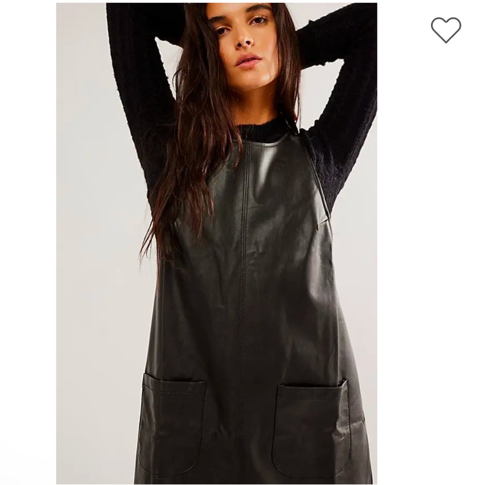 NWT free people All Around Vegan Mini Dress Black size XS (oversized fit)